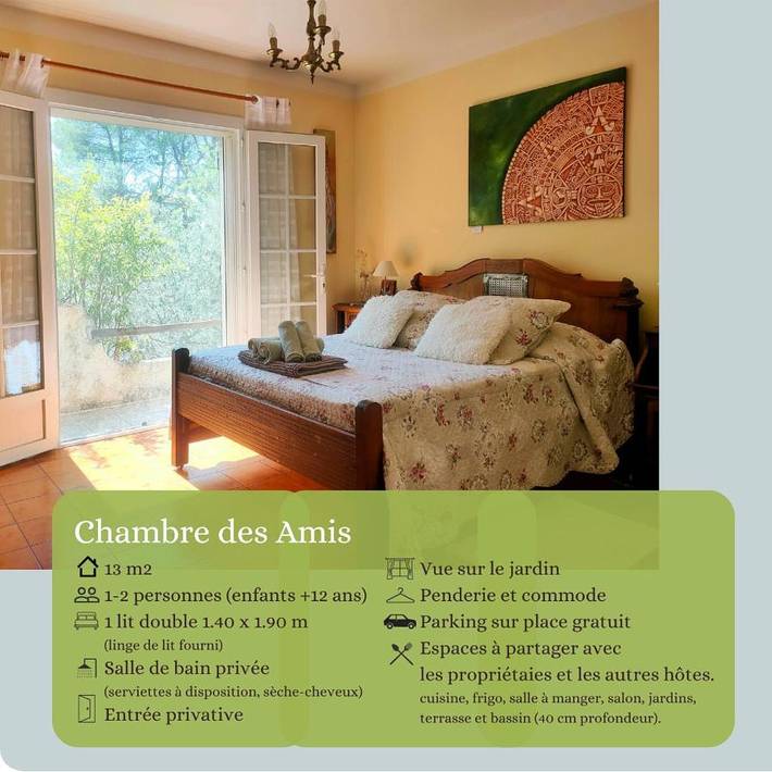 Chambre d’hôte pour 2 personnes, avec Balcon et Terrasse ainsi que Jardin et Piscine à Draguignan - 4