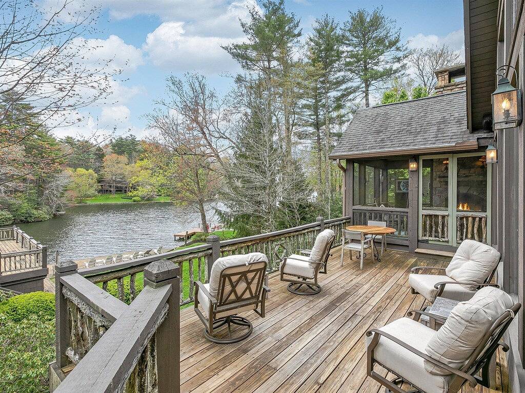 Beautiful lakefront home nestled into a cove in Lake Toxaway