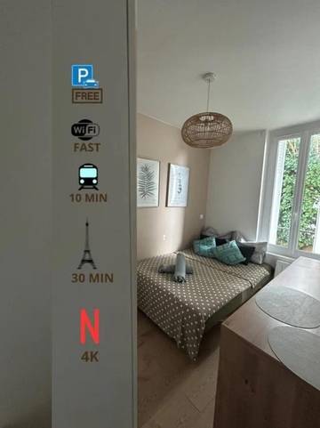 Gîte pour 2 personnes, avec jardin et terrasse à Arcueil