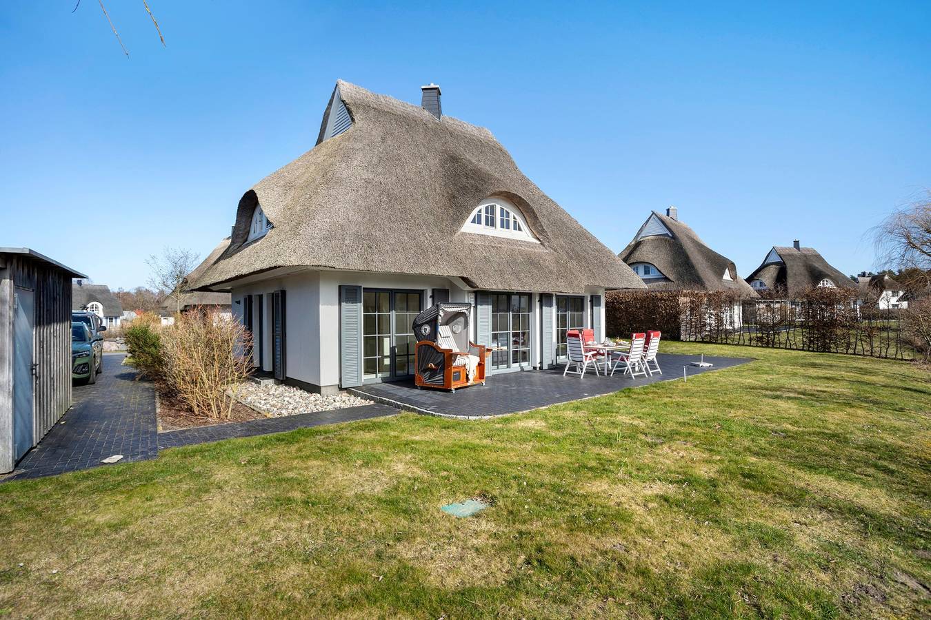Idyllisches Reethaus nahe Strand mit Terrasse, privatem Garten und Wlan in Bodstedt, Fuhlendorf