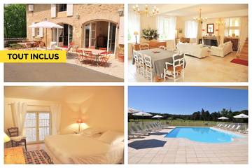Gîte pour 6 personnes, avec jardin ainsi que piscine et terrasse à Divajeu