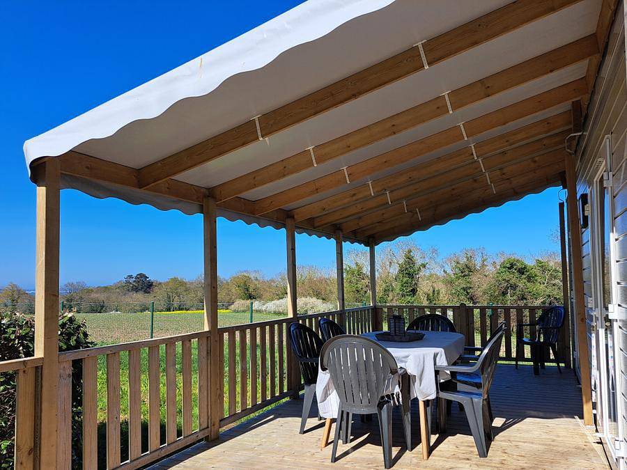 Camping Les Madières - Mobilhome 8 personnes - Mobile-home Confort Vue Mer 6/8 personnes / 3 chambres + terrasse in Pordic, Côte de Goëlo