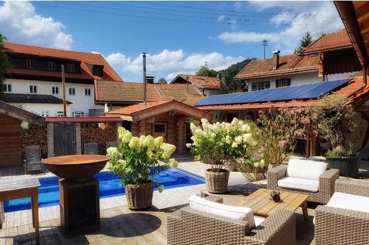 Chalet für 7 Personen, mit Terrasse und Ausblick sowie Pool und Sauna, mit Haustier in Bayrischzell - 3