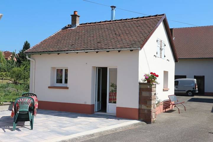Gîte pour 2 personnes, avec terrasse et jardin, animaux acceptés en Alsace