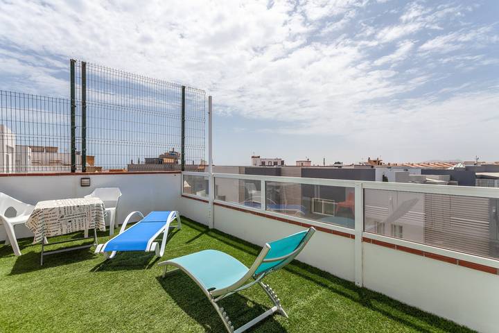 Entire apartment, Holiday Apartment "Atico Casapueblo" Near the Beach with Mountain View in Corralejo, La Oliva