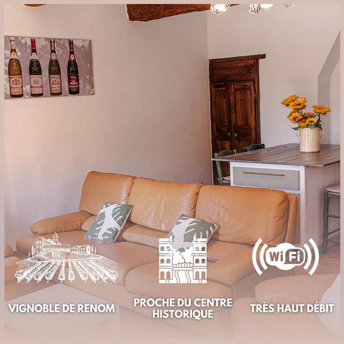 Chambre d’hôte pour 4 personnes, avec Terrasse et Vue à Châteauneuf-du-Pape