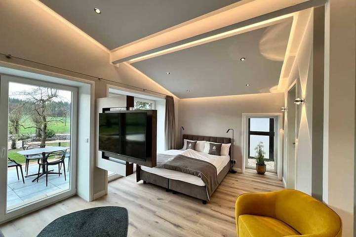 Ferienwohnung für 3 Personen, mit Terrasse und Garten sowie Sauna in Tecklenburg