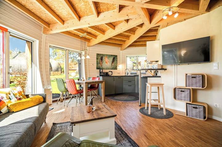 Ferienhaus für 4 Personen, mit Sauna und Garten sowie Terrasse, mit Haustier
