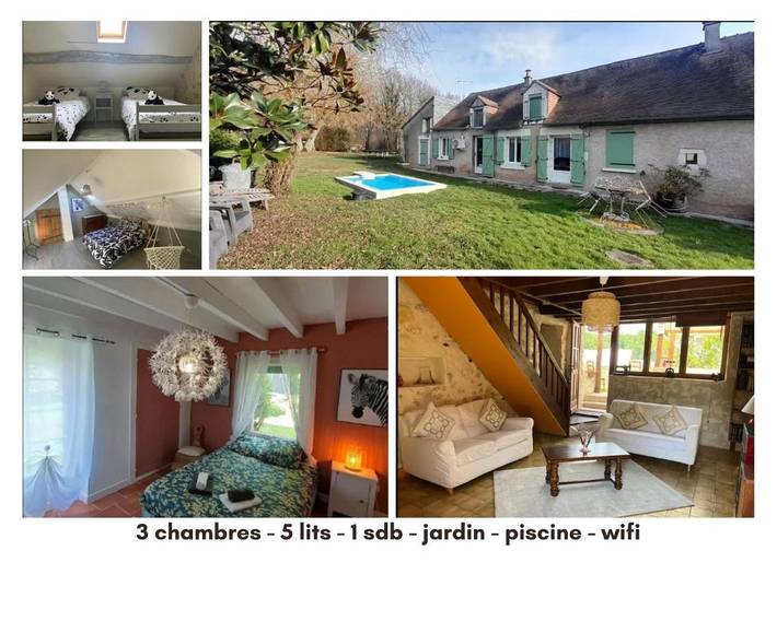 Location de vacances pour 7 personnes, avec piscine ainsi que jardin et terrasse dans Lye