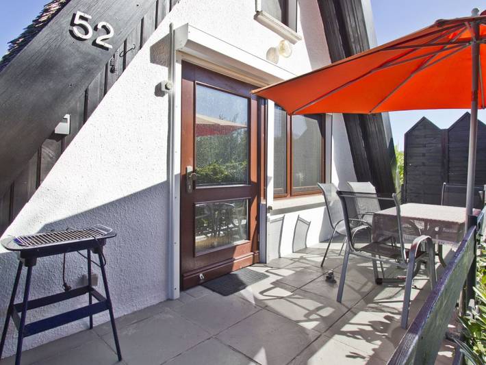 Finnhaus Nr. 52 - strandnah, autofreie Ferienanlage, gemütliches Ferienhaus, Terrasse in Gager, Mönchgut