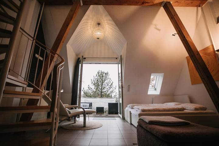 Ferienhaus für 4 Personen, mit Balkon und Terrasse sowie Ausblick