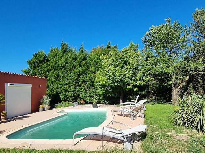 Maison de vacances pour 7 personnes, avec piscine ainsi que jardin et terrasse