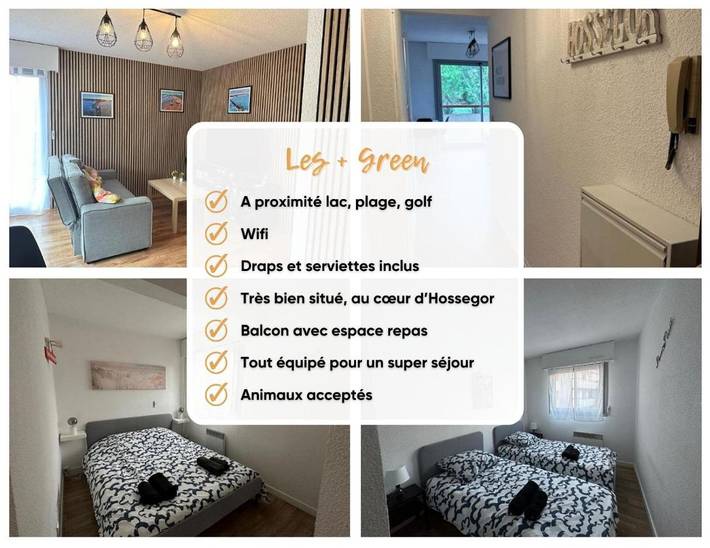 Gîte pour 6 personnes, avec balcon dans Office De Tourisme D Hossegor