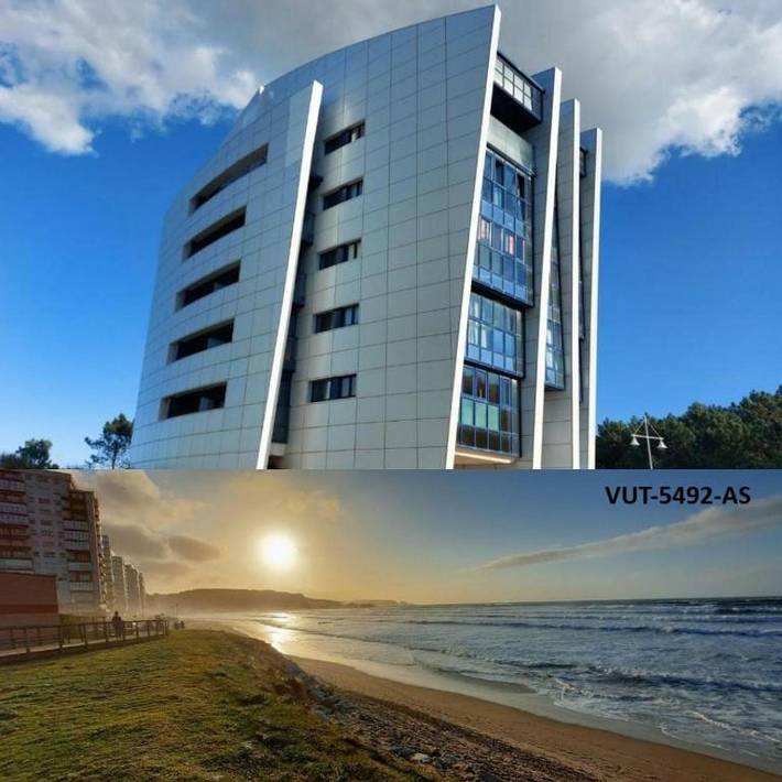 Apartamento para 4 personas, con Balcón y Jacuzzi además de Terraza y Vistas en Castrillón