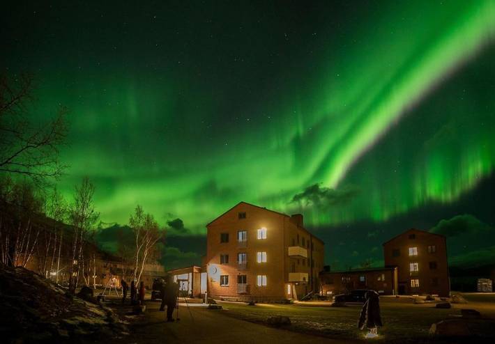 Hôtel pour 4 personnes, avec Terrasse ainsi que Jardin et Sauna à Abisko