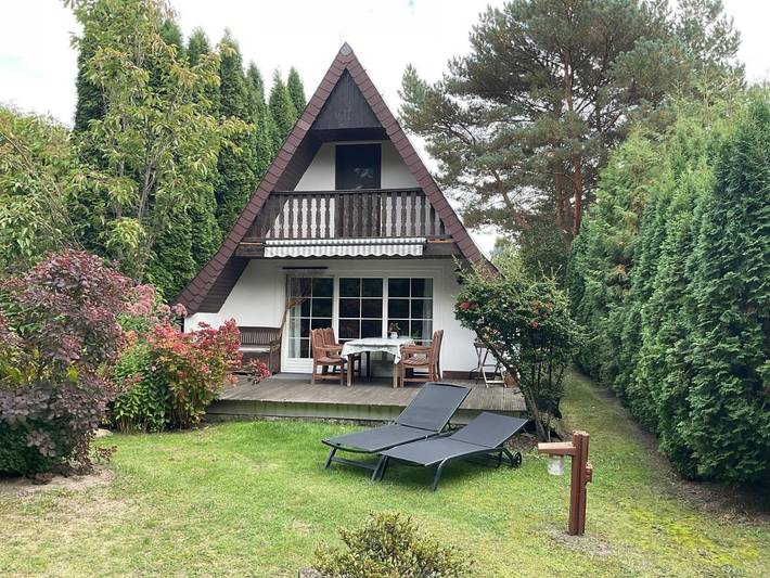 Ferienhaus für 4 Personen, mit Balkon und Terrasse sowie Garten und Ausblick in Lindow