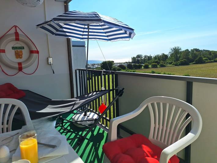Ferienwohnung mit Meerblick für 2 Personen, mit Balkon