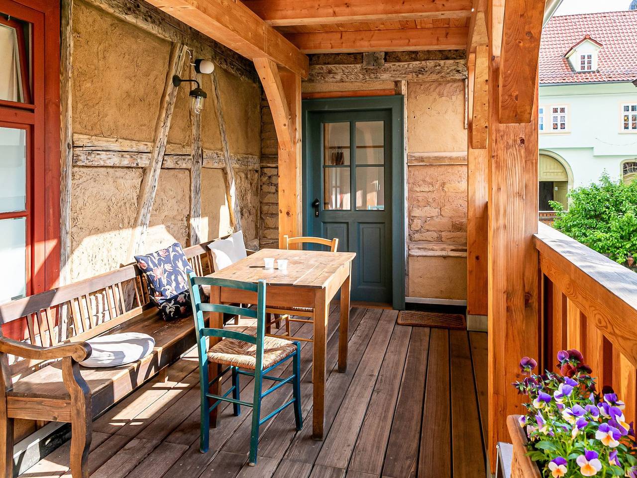 Hotel Stadthaus - Suite, Beletage einer Fürstenschwester mit Balkon/ Laubengang, 45m², 1-4 Personen, 1.Etage in Arnstadt, Thüringer Kernland