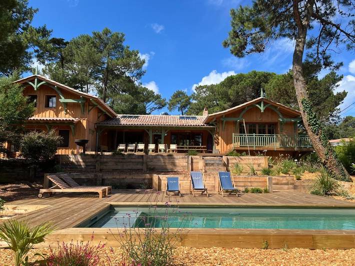 Maison de vacances pour 15 personnes, avec jardin ainsi que vue et piscine au Cap Ferret
