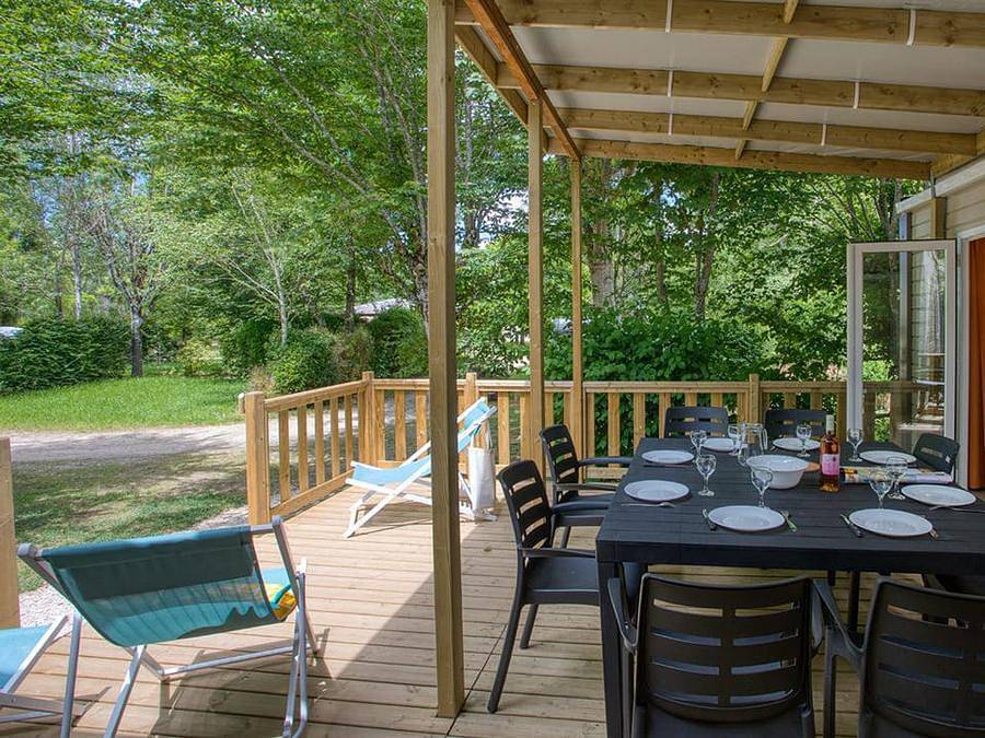 Camping Lac de Groléjac - Mobilheim 10 personen - Tribu 2x26m² - 4 Zimmer - halbüberdachte Terrasse 22m² - Tv - Geschirrspüler in Groléjac, Périgord Noir