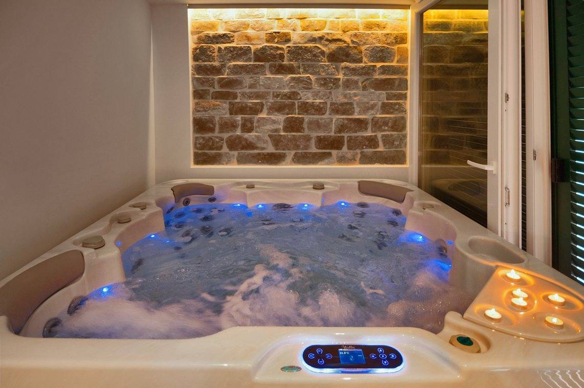 Luxury Villa Bol with private pool, Jacuzzi and sauna by the sea in center of Bol on Brac island in Bol, Brac