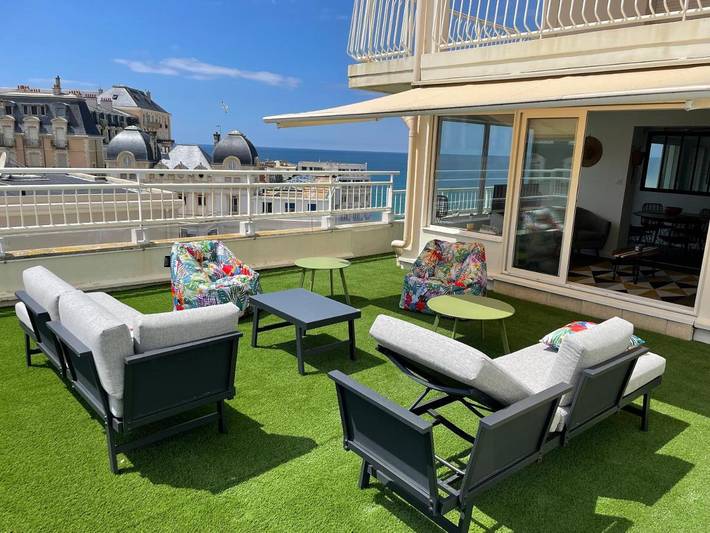 Gîte pour 6 personnes, avec Balcon ainsi que Terrasse et Vue dans Le Bellevue (Biarritz)