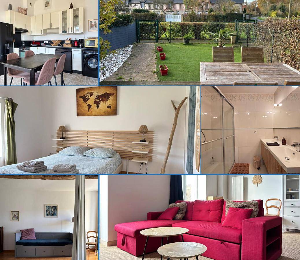 Ganze Wohnung, Les Douves Duplex 5 personnes lumineux avec jardin et terrasse aménagée , vue sur château à 5mn de la mer, proche Omaha Beach et Bayeux in Commes, Bayeux und Umgebung
