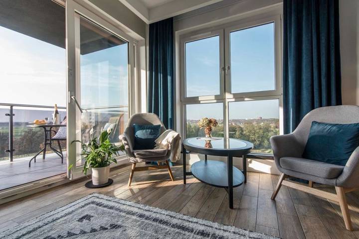 Apartament wakacyjny dla 4 osób, z Taras i Widok w Gliwice
