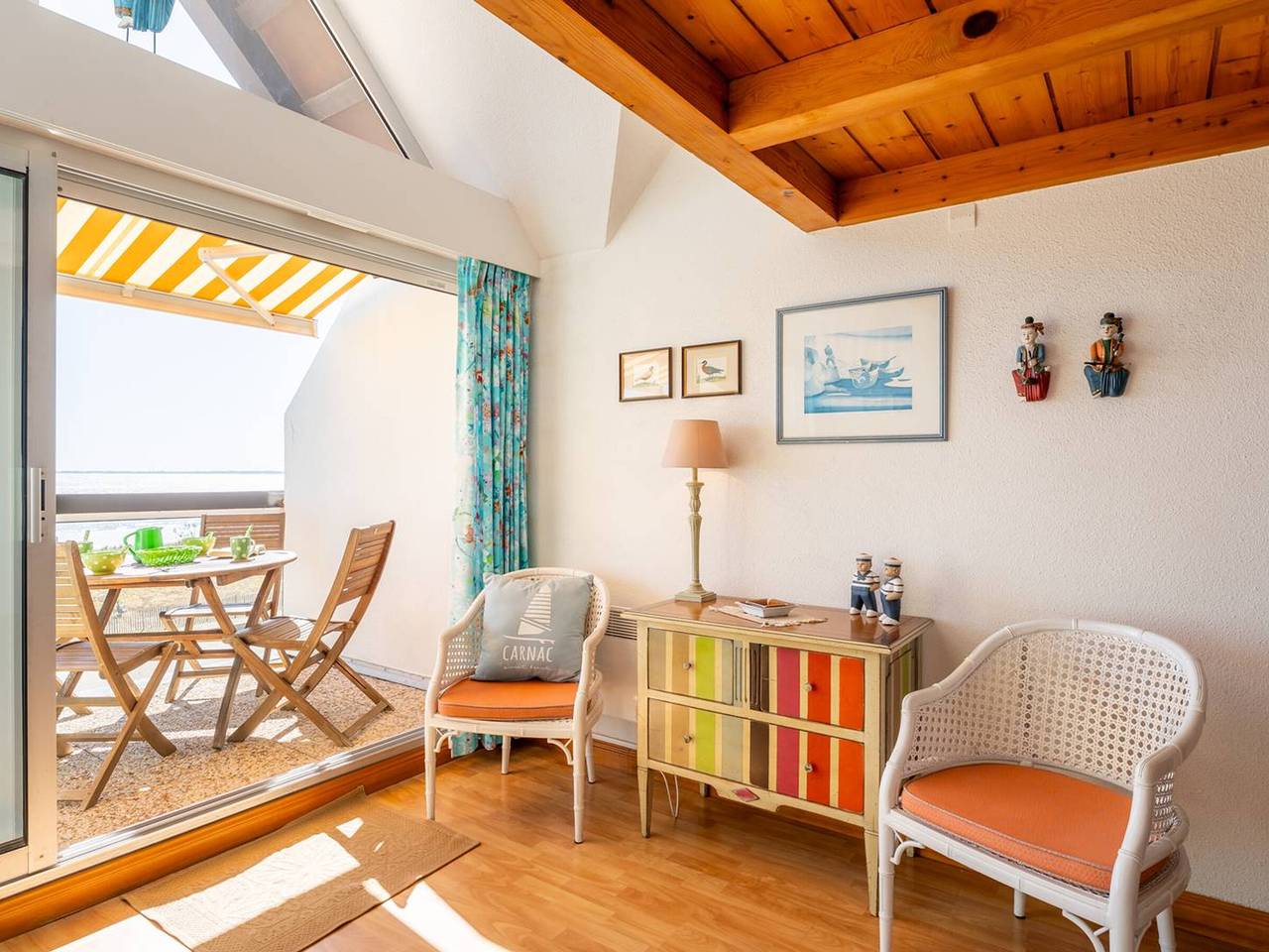 Ganze Wohnung, Carnac: Duplex-Wohnung 2 Zimmer+Zwischengeschoss, Terrasse Meerblick in Carnac Plage, Carnac