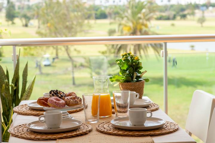 Entire apartment, Terrace Overlooking Golf Course with Pool & Ac – Relaxation and Beach in Almerimar in Almerimar, El Ejido