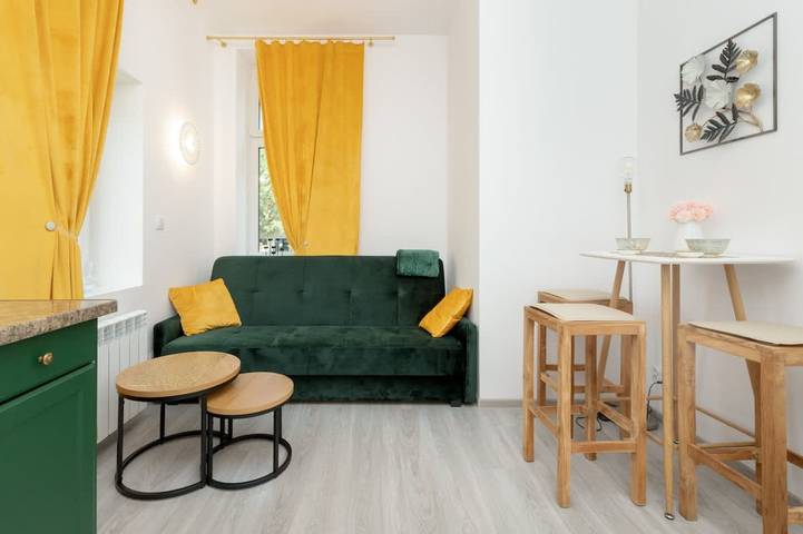 Studioleilighet for 2 personer, med hage, barnevennlig i Sopot
