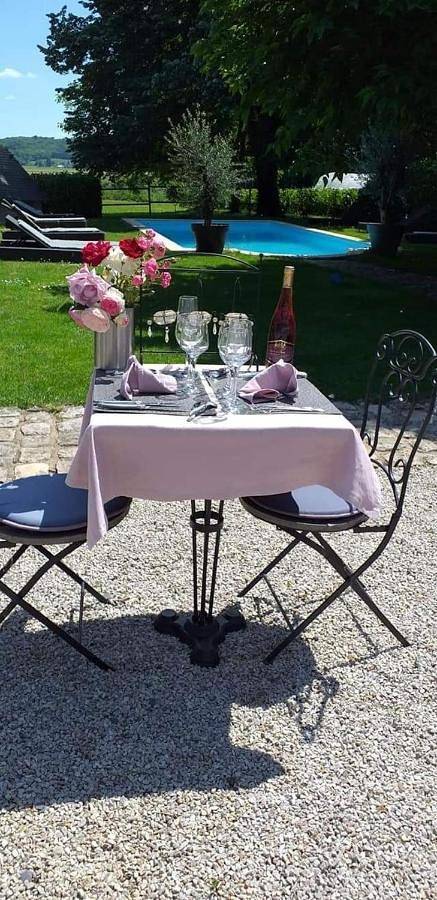 Location de vacances pour 3 personnes, avec vue ainsi que piscine et jardin, animaux acceptés à Blaison-Gohier - 4