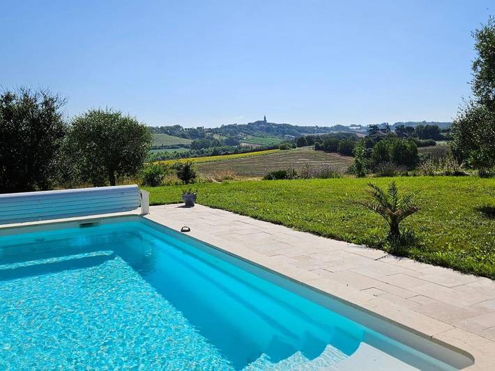 Maison de vacances pour 4 personnes, avec jardin ainsi que piscine et vue, adapté aux familles