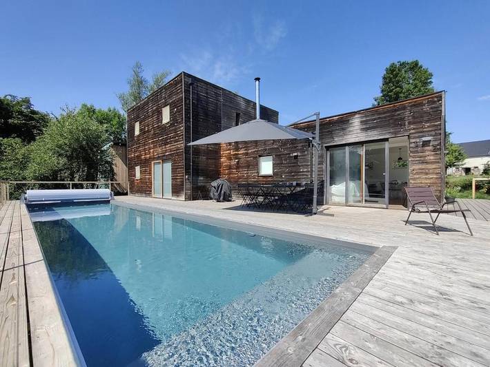 Maison de vacances pour 12 personnes, avec piscine et jardin ainsi que vue et sauna