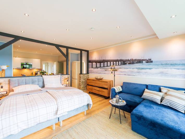 Ganze Wohnung, Gemütliches Surf-Apartment in der Nähe eines textilfreien Strandes – mit allem Nötigen ausgestattet in Binz, Rügen
