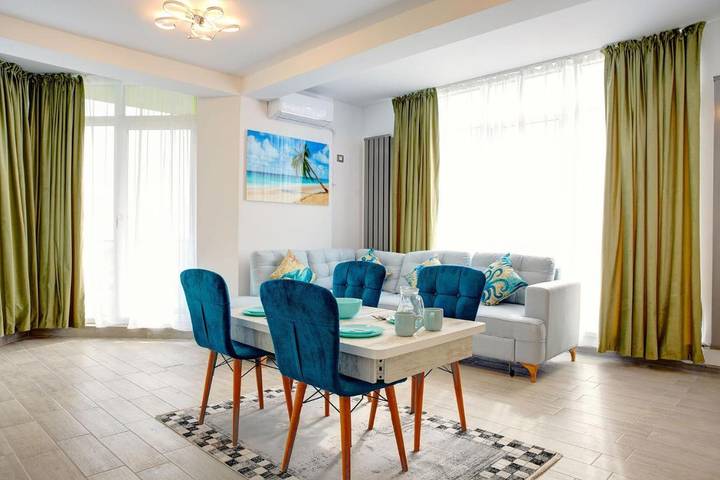 Appart’hôtel pour 5 personnes, avec sauna et piscine ainsi que jacuzzi et balcon