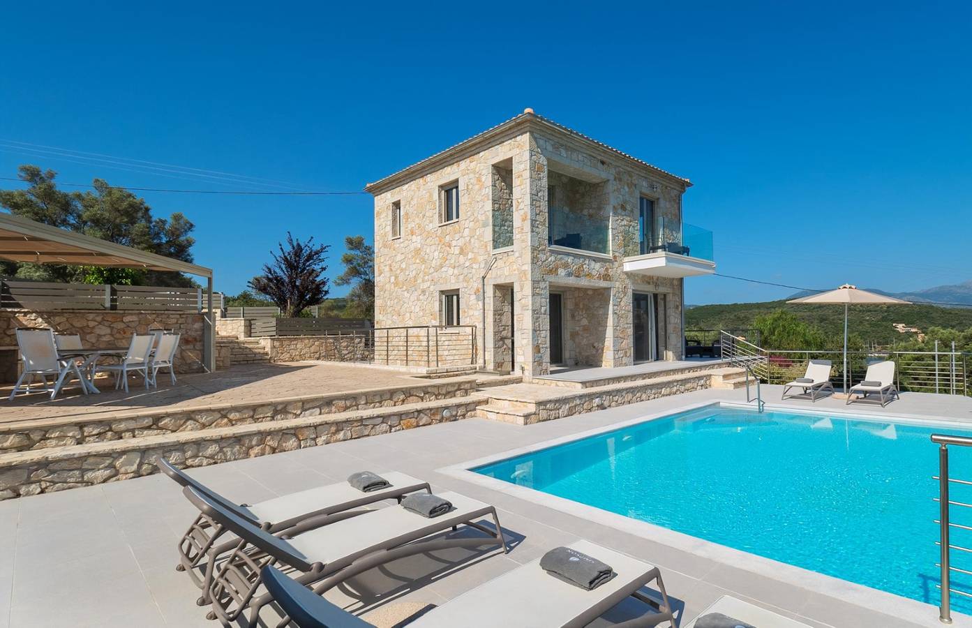 Stylish Contemporary Villa with Sea Views near Vathy Tavernas in Katomeri, Meganisi