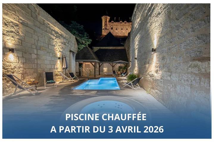 Hôtel pour 3 personnes, avec jacuzzi et jardin ainsi que piscine et sauna, animaux acceptés dans Château de Saumur