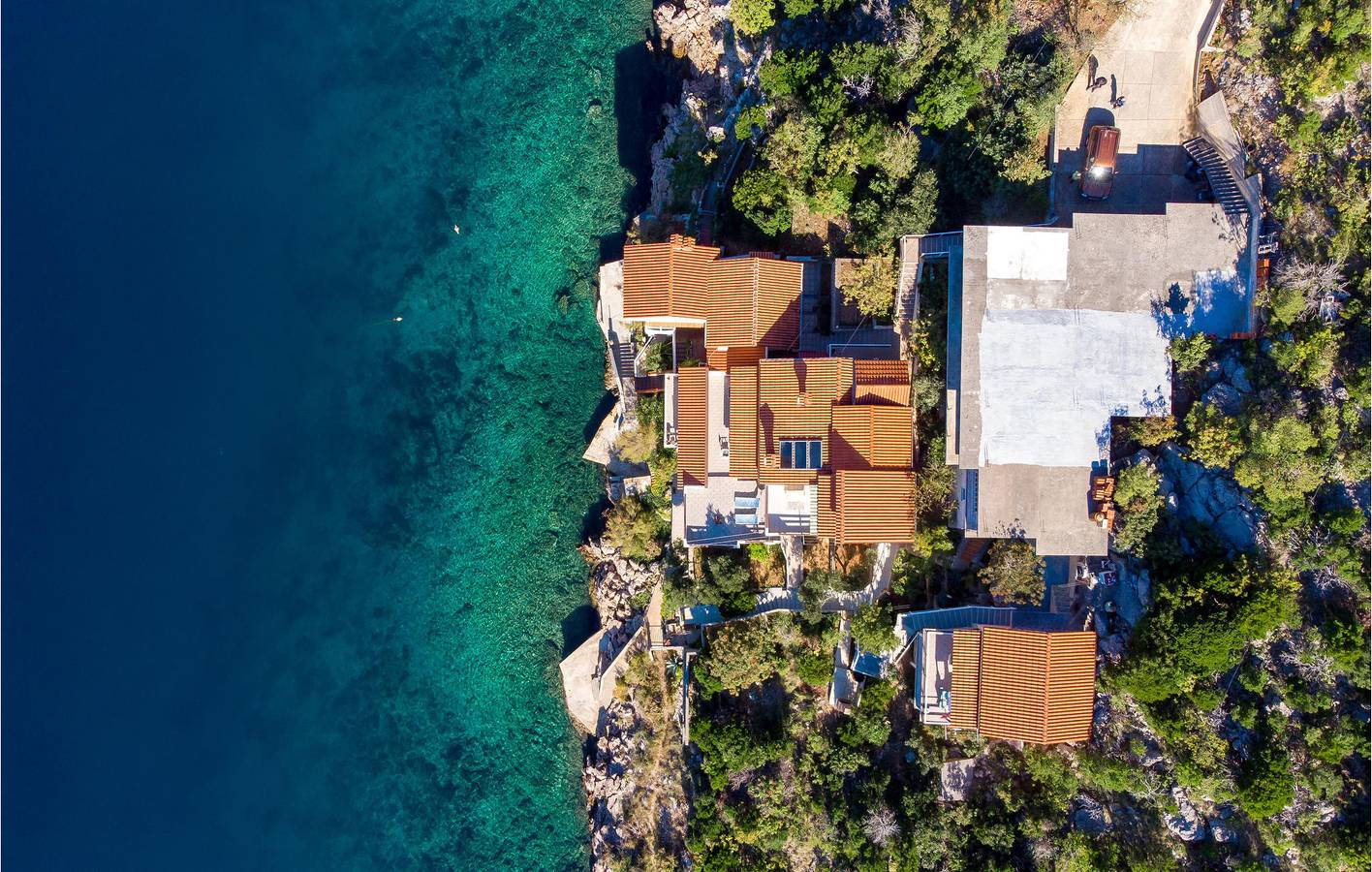 Ganze Ferienwohnung, Urlaub am Meer: Modernes Apartment mit Terrasse und Meerblick in Jablanac, Kvarner Festland