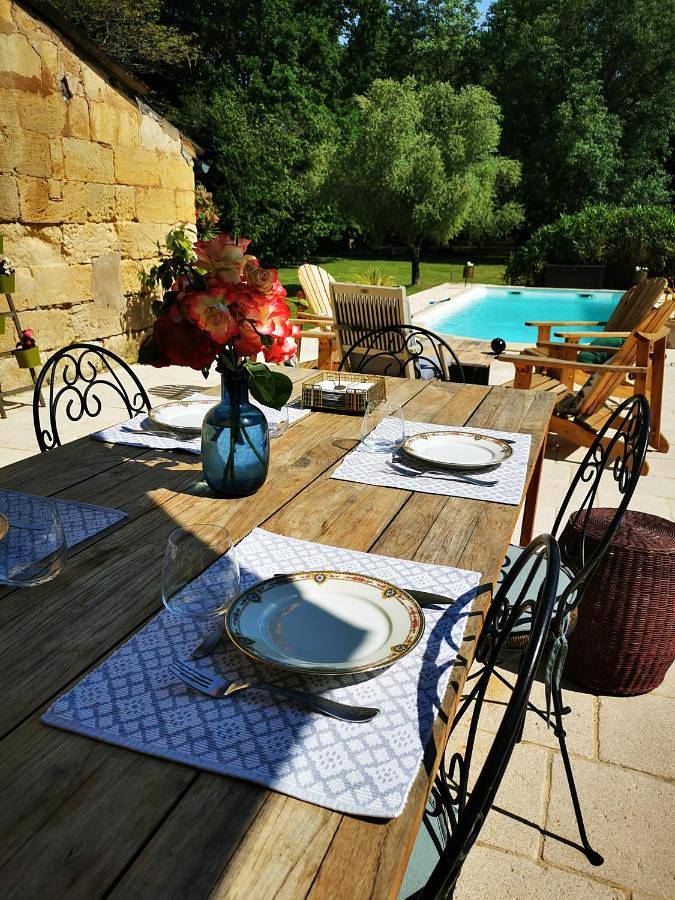 Chambre d’hôte pour 4 personnes, avec Terrasse et Jardin ainsi que Piscine et Vue à Sainte-Terre - 4