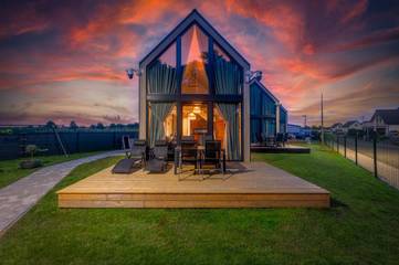 Ferienhaus mit Meerblick für 5 Personen, mit Garten und Ausblick sowie Sauna in Polen