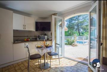 Gîte pour 2 personnes, avec piscine ainsi que vue et jardin à Peypin