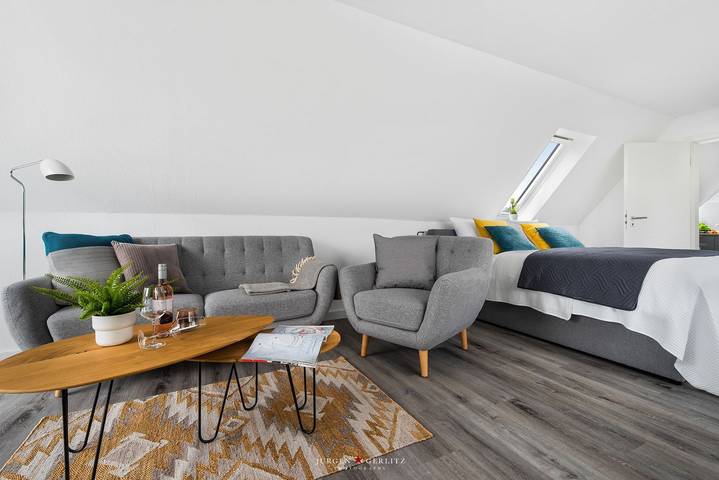 Ganze Wohnung, Beste Stuuv - Balkon, Gartenmöbel, Waschmaschine, Tv, Dusche, Pkw-Stellplatz in Stadt Glücksburg, Glücksburg