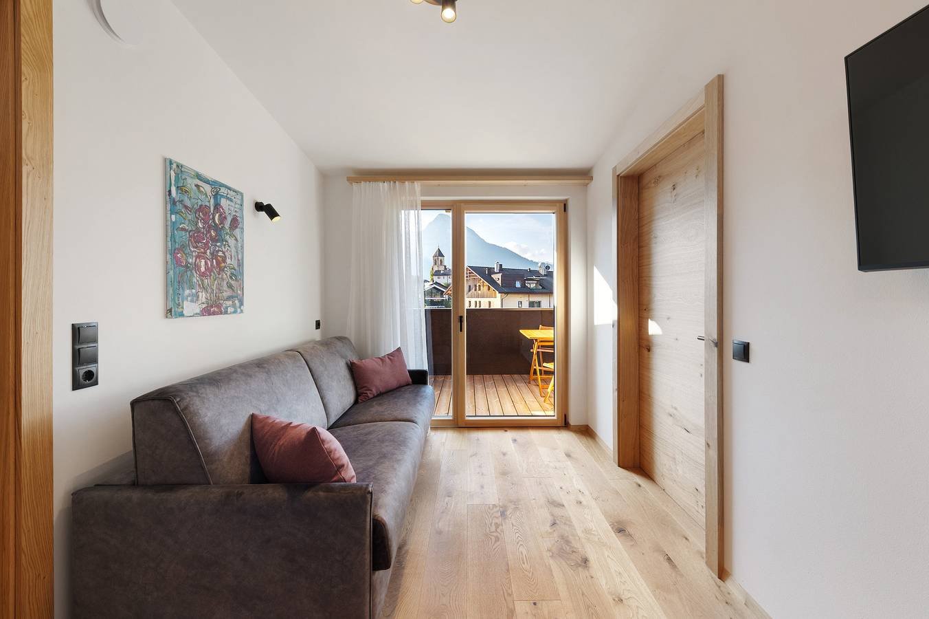 Ganze Wohnung, Ferienwohnung 'Panorama Loft Meran' mit Bergblick, privater Terrasse und Wi-Fi in Völs am Schlern, Dolomiti Superski