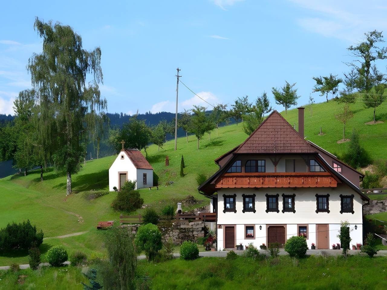 Ganze Wohnung, Ferienwohnung 'Talblick' mit Bergblick, Gemeinschaftsterrasse und Wlan in Oberharmersbach, Mittlerer Schwarzwald