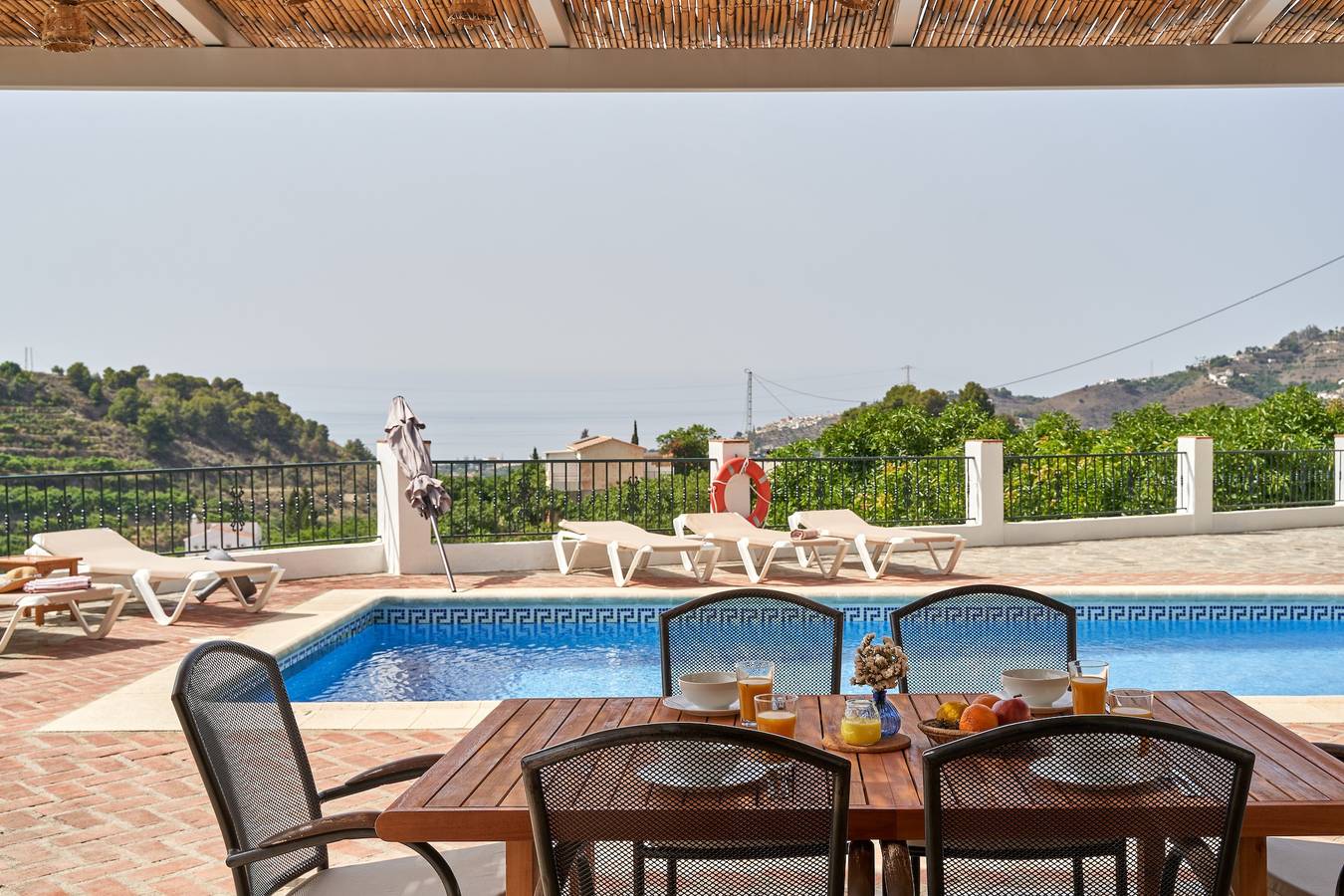 Ferienhaus 'Cortijo Los Ángeles Morea' mit Meerblick, Wlan und Klimaanlage in Frigiliana, Costa del Sol