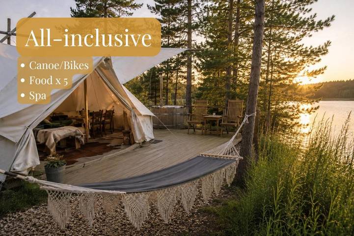 Camping für 2 Personen, mit Terrasse und Whirlpool sowie Garten und Pool am Vänern