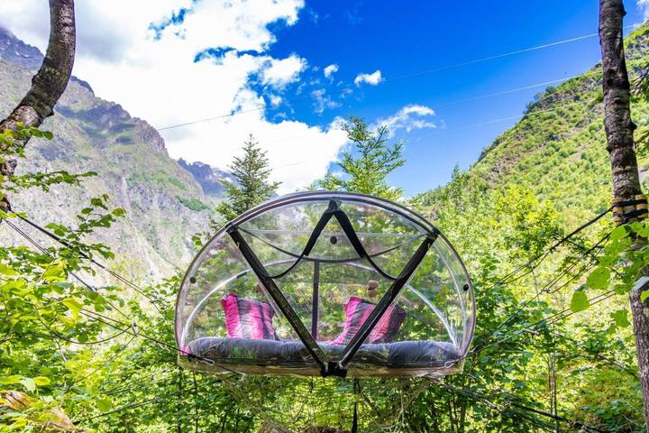 Camping pour 2 personnes, avec Terrasse ainsi que Jardin et Vue