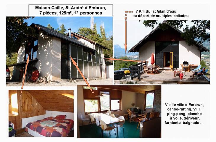 Maison de vacances pour 12 personnes, avec bassin pour enfant ainsi que vue sur le lac et jardin, adapté aux familles dans Hautes-Alpe