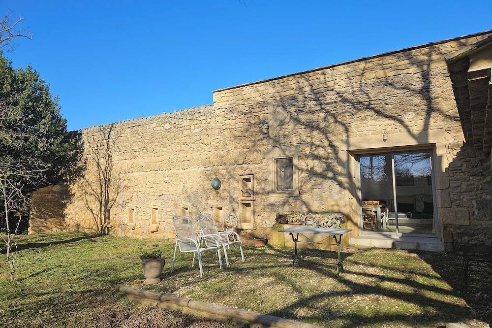 Typical small stone house, just a few steps from the Pont du Gard in Vers-Pont-du-Gard, Nimes region